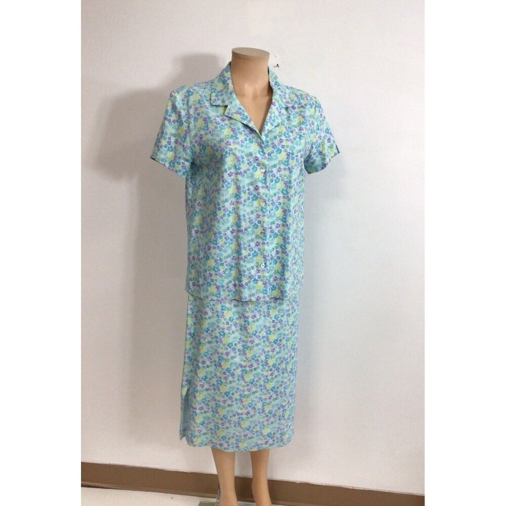 Northern Isles Linen Floral Skirt Set Womens Medium
